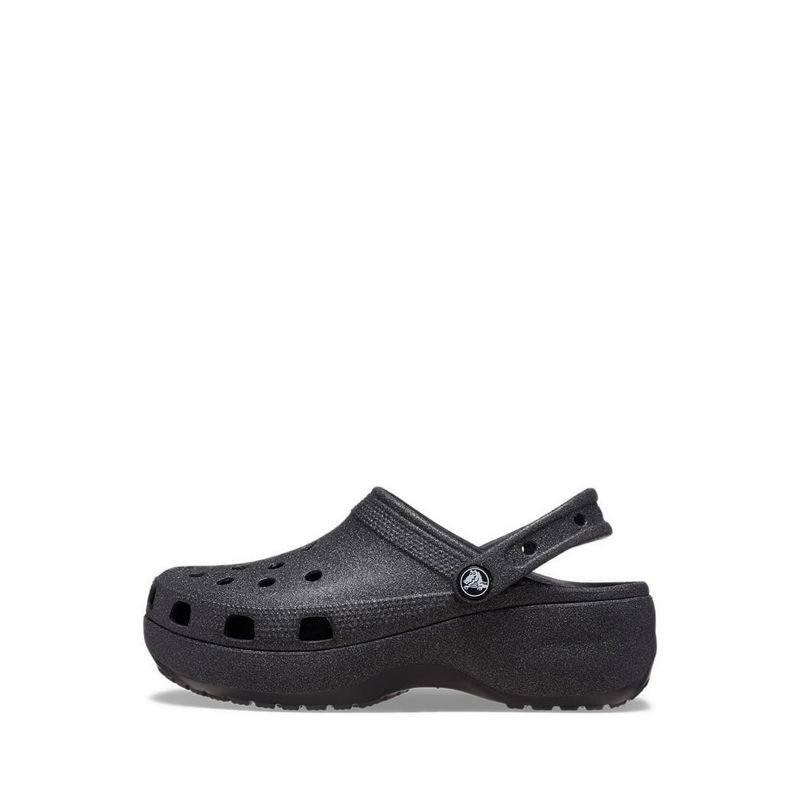 Crocs Classic Platform Glitter Women Clog - Black - Gambar 2