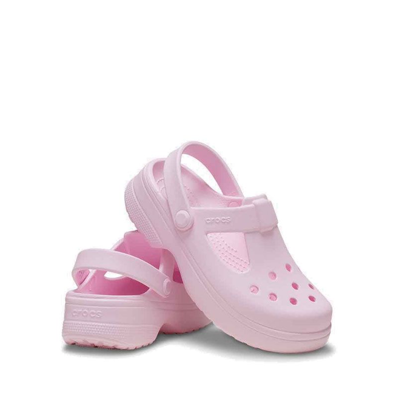 Crocs Classic Kids Mary Jane Clog - Pink Milk - Gambar 4