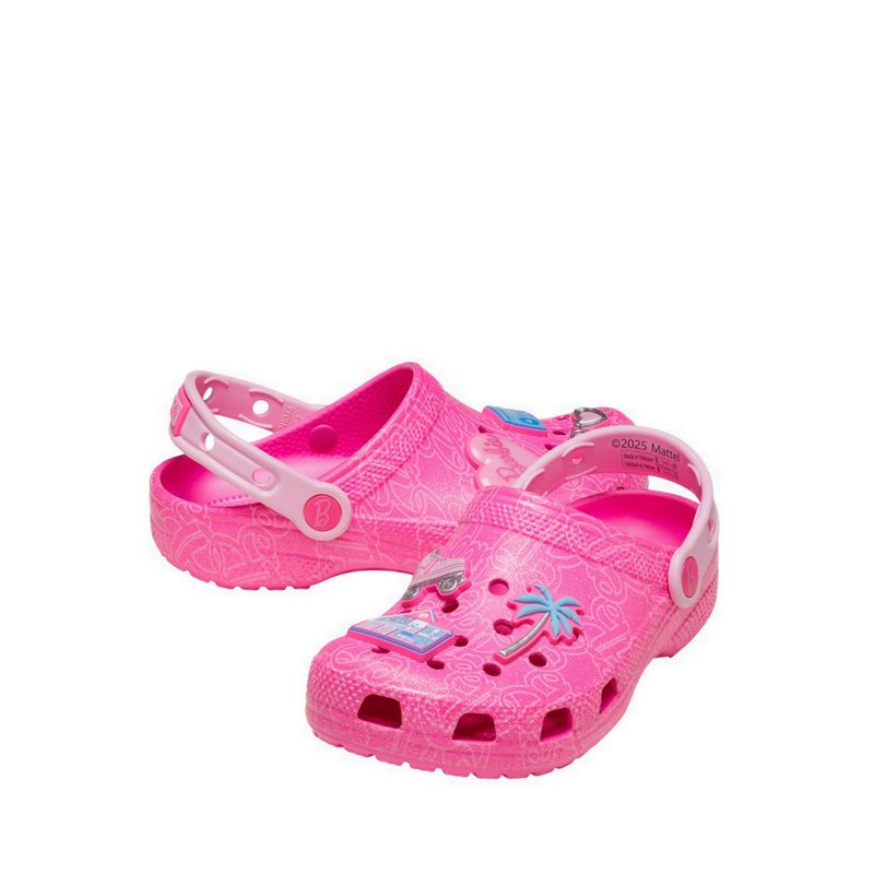 Crocs Mattel Pink Barbie Classic Kids Clog - Multi - Gambar 4