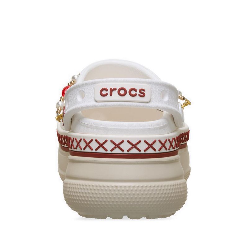 Crocs Classic Stacked Crimson Gallop Unisex Clog - Chalk/Multi - Gambar 3